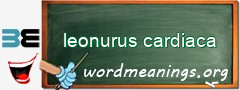 WordMeaning blackboard for leonurus cardiaca